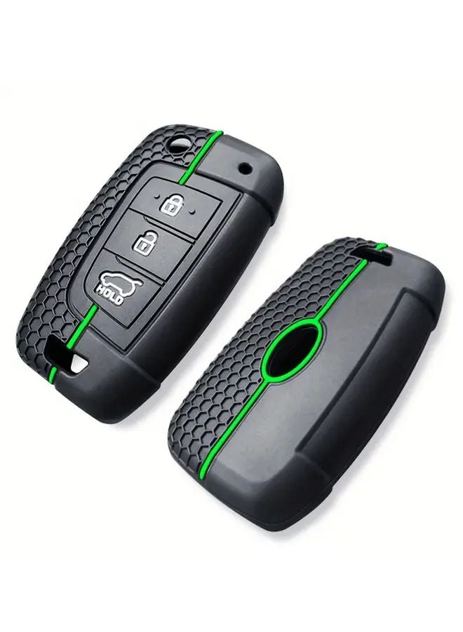 حالة المفاتيح السيليكونية الواقية السوداء لهيونداي توسان NX4 2023 2024 كونا كريتا 2 فوكس سوناتا - Image 1